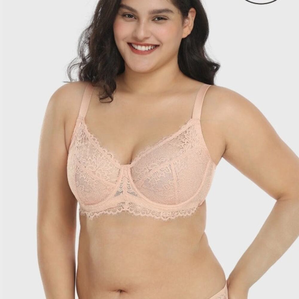 HSIA Sunflower Lace Minimizer Bra 34DD Rose Full Coverage Underwire NWT